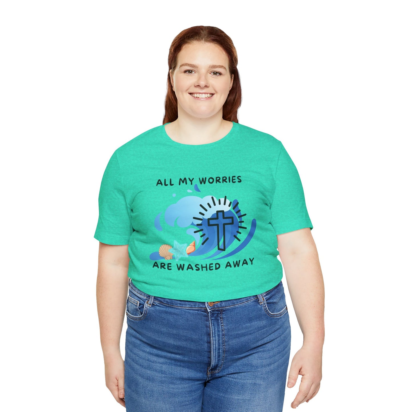 Christ Washed My Worries Away (Beach Theme) - T-Shirt