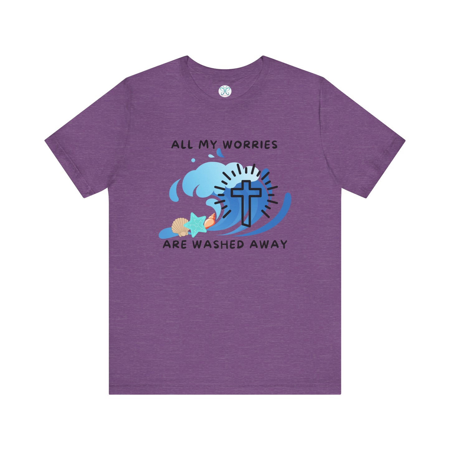 Christ Washed My Worries Away (Beach Theme) - T-Shirt