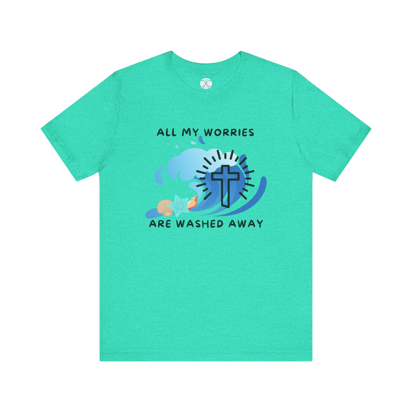 Christ Washed My Worries Away (Beach Theme) - T-Shirt