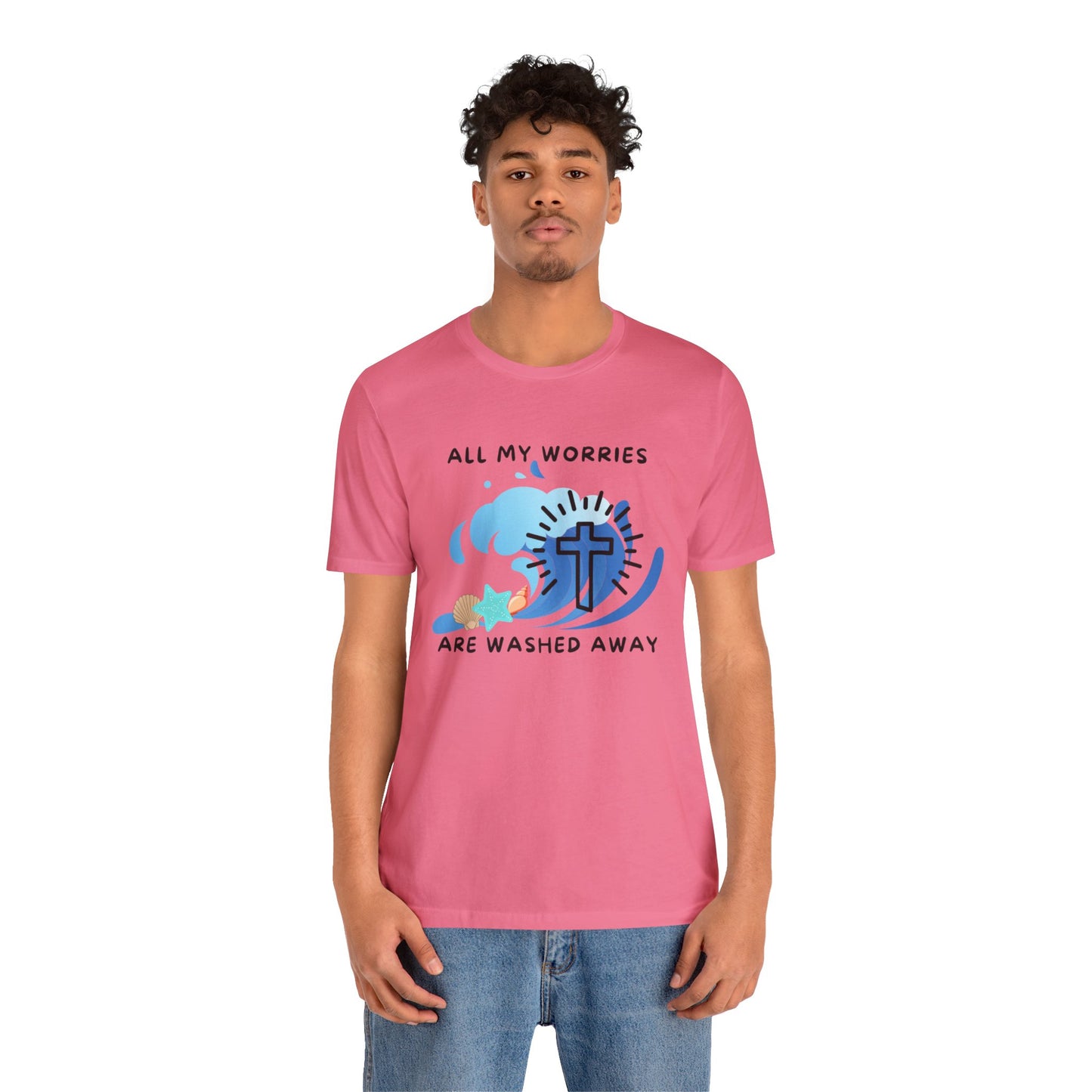 Christ Washed My Worries Away (Beach Theme) - T-Shirt