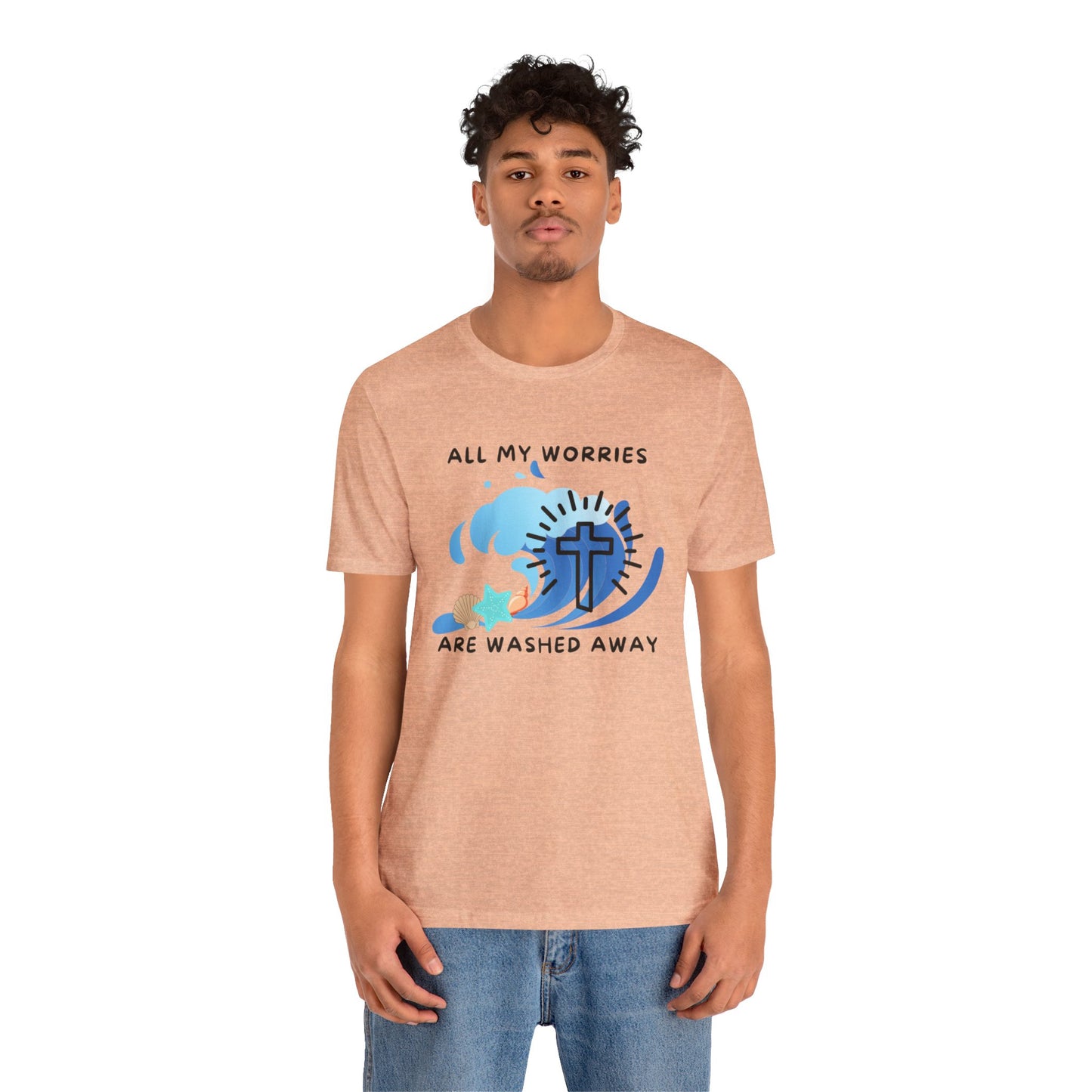 Christ Washed My Worries Away (Beach Theme) - T-Shirt