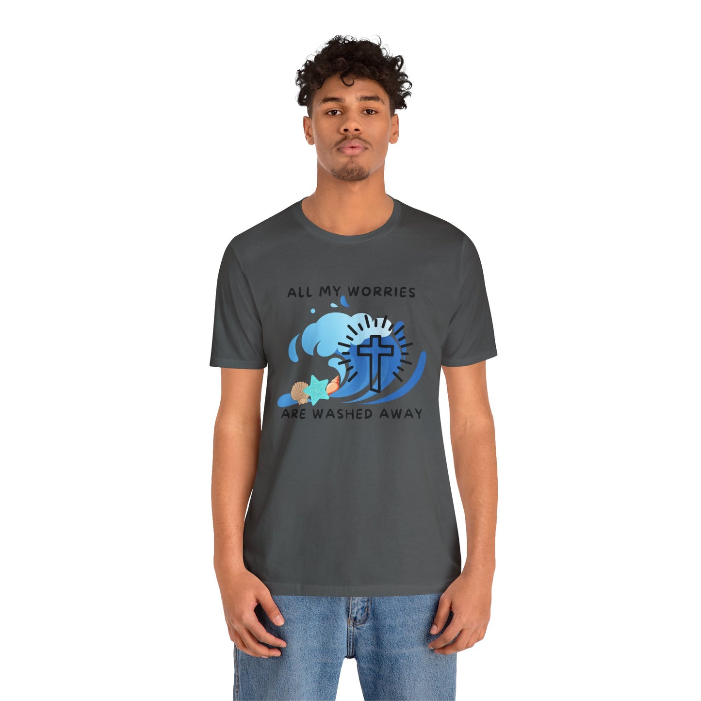 Christ Washed My Worries Away (Beach Theme) - T-Shirt