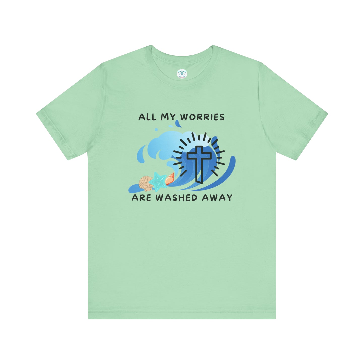 Christ Washed My Worries Away (Beach Theme) - T-Shirt