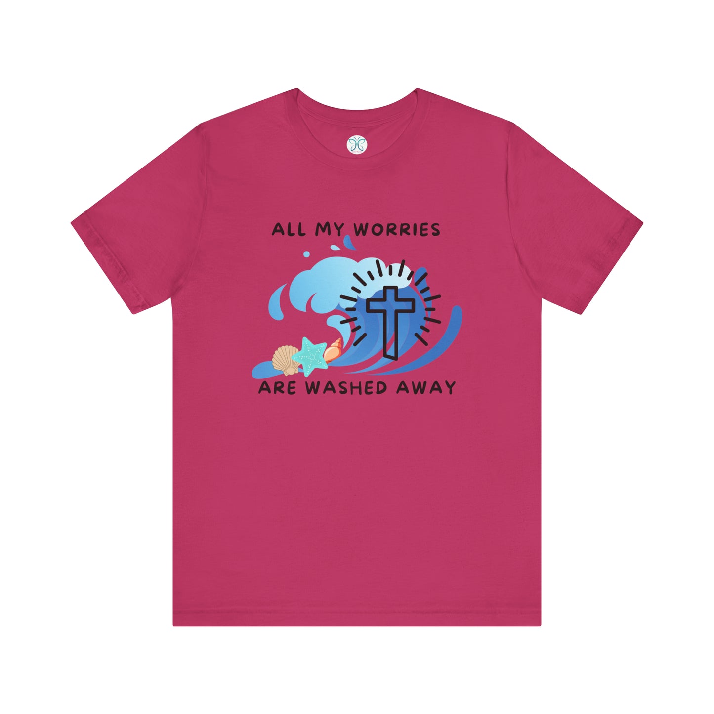 Christ Washed My Worries Away (Beach Theme) - T-Shirt