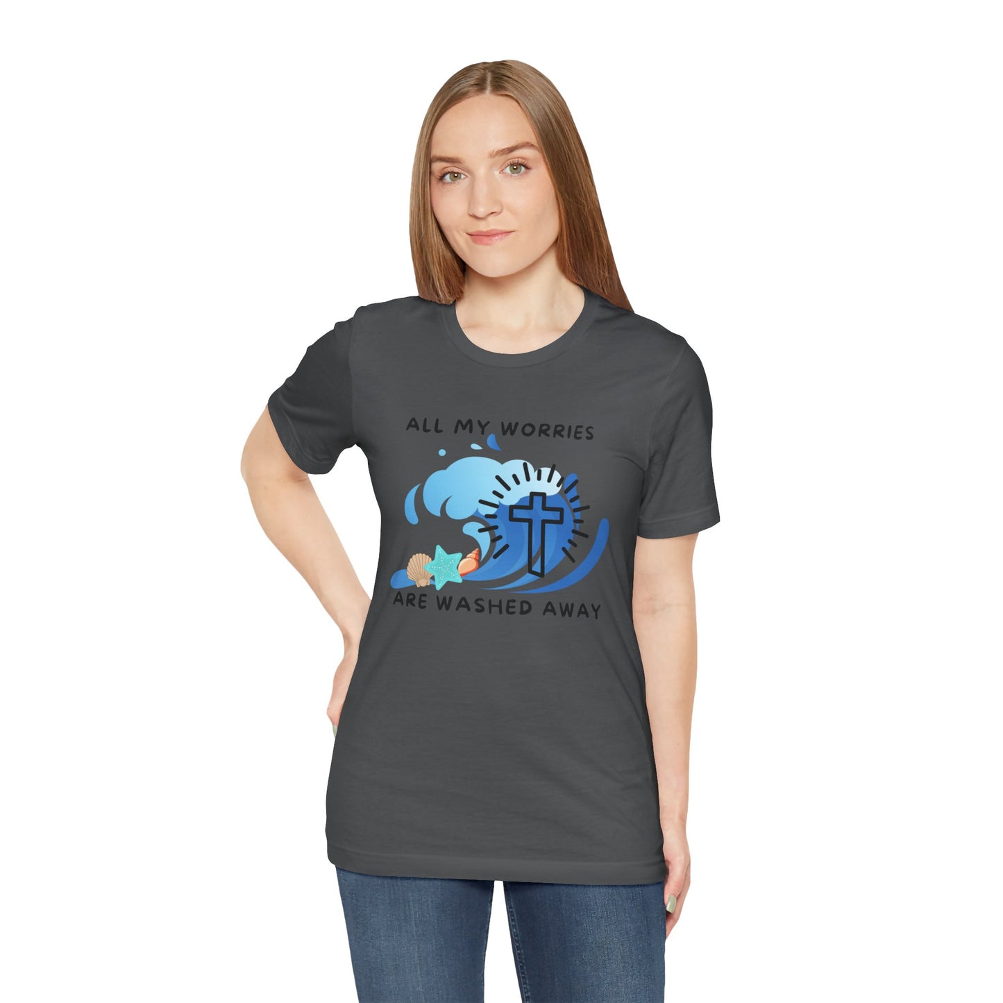 Christ Washed My Worries Away (Beach Theme) - T-Shirt