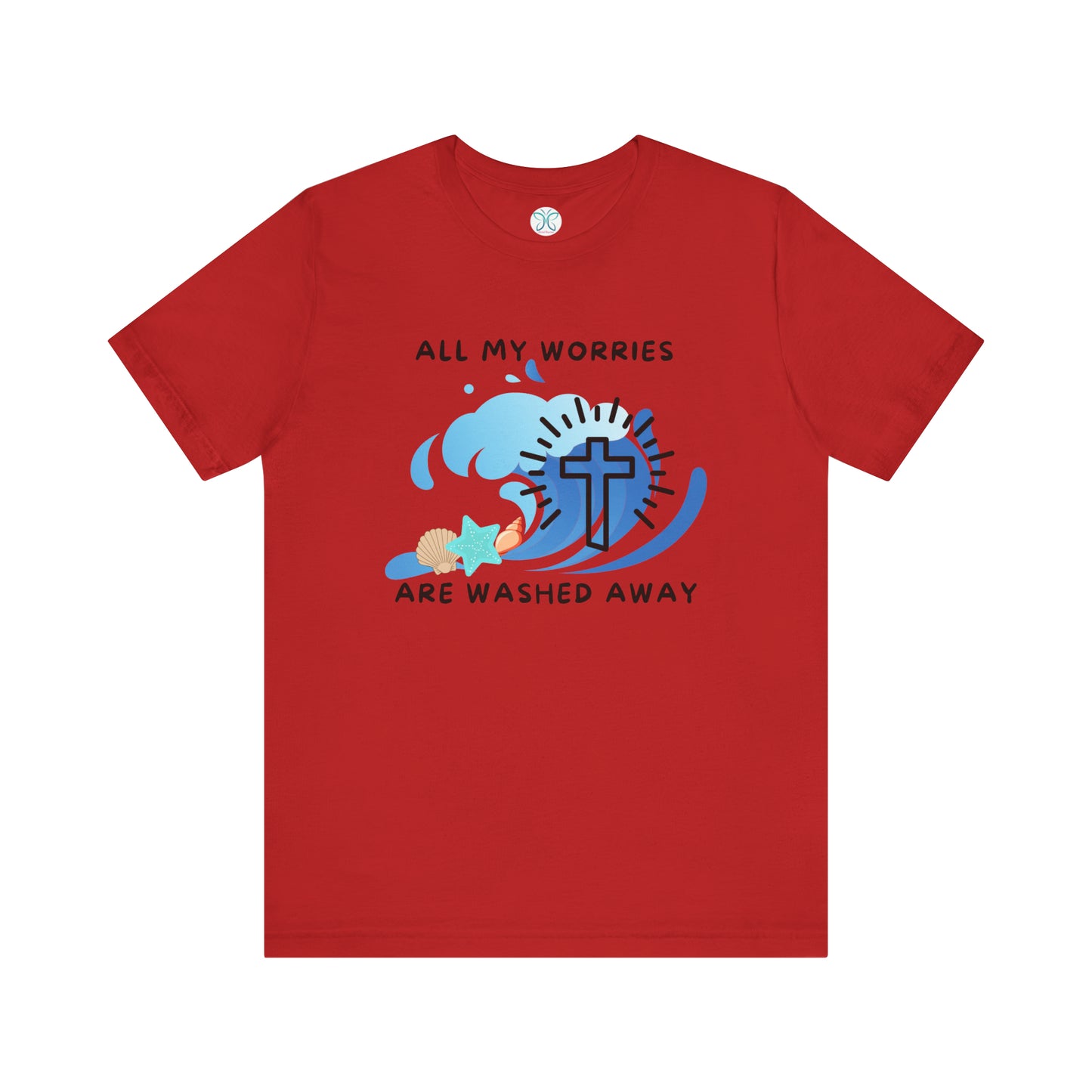 Christ Washed My Worries Away (Beach Theme) - T-Shirt