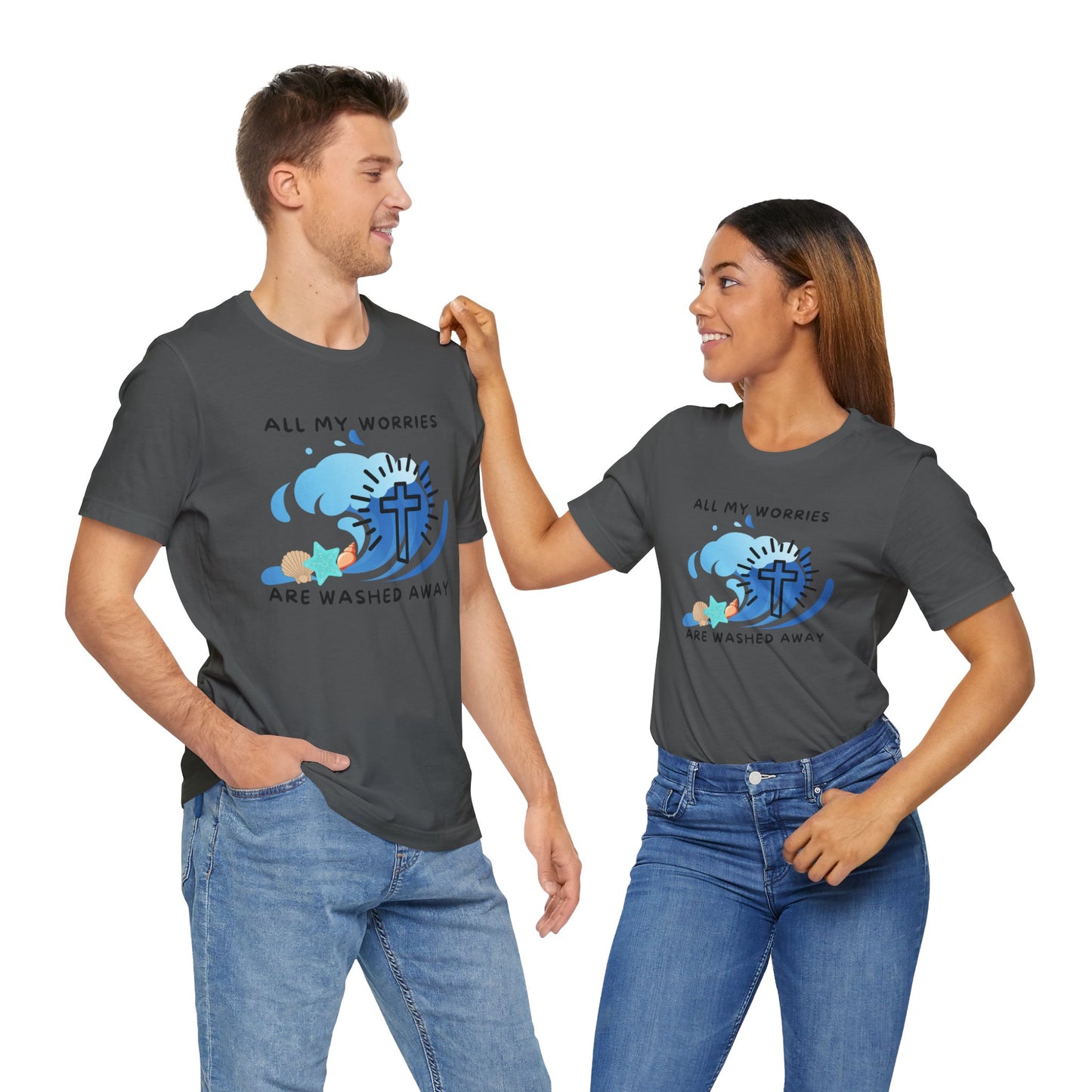 Christ Washed My Worries Away (Beach Theme) - T-Shirt