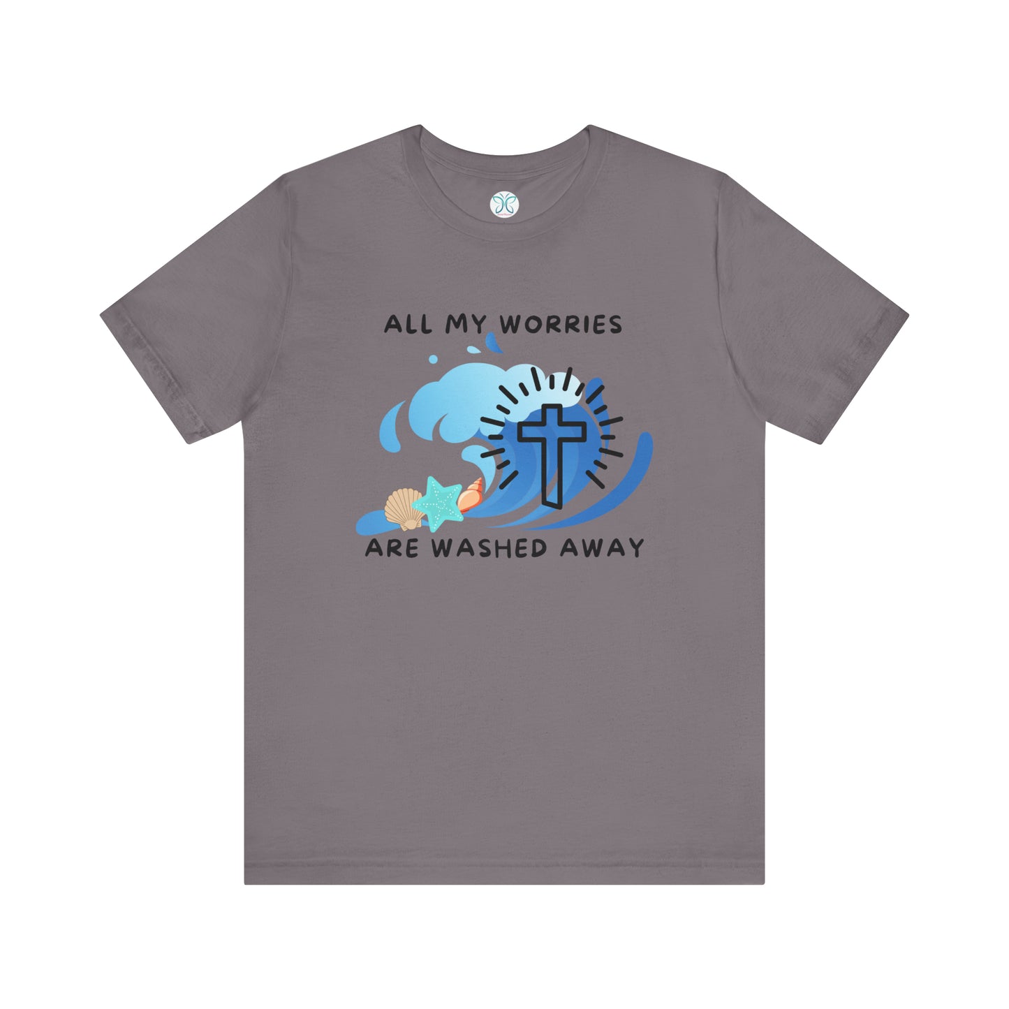 Christ Washed My Worries Away (Beach Theme) - T-Shirt
