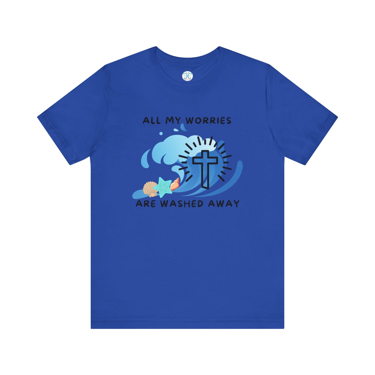 Christ Washed My Worries Away (Beach Theme) - T-Shirt