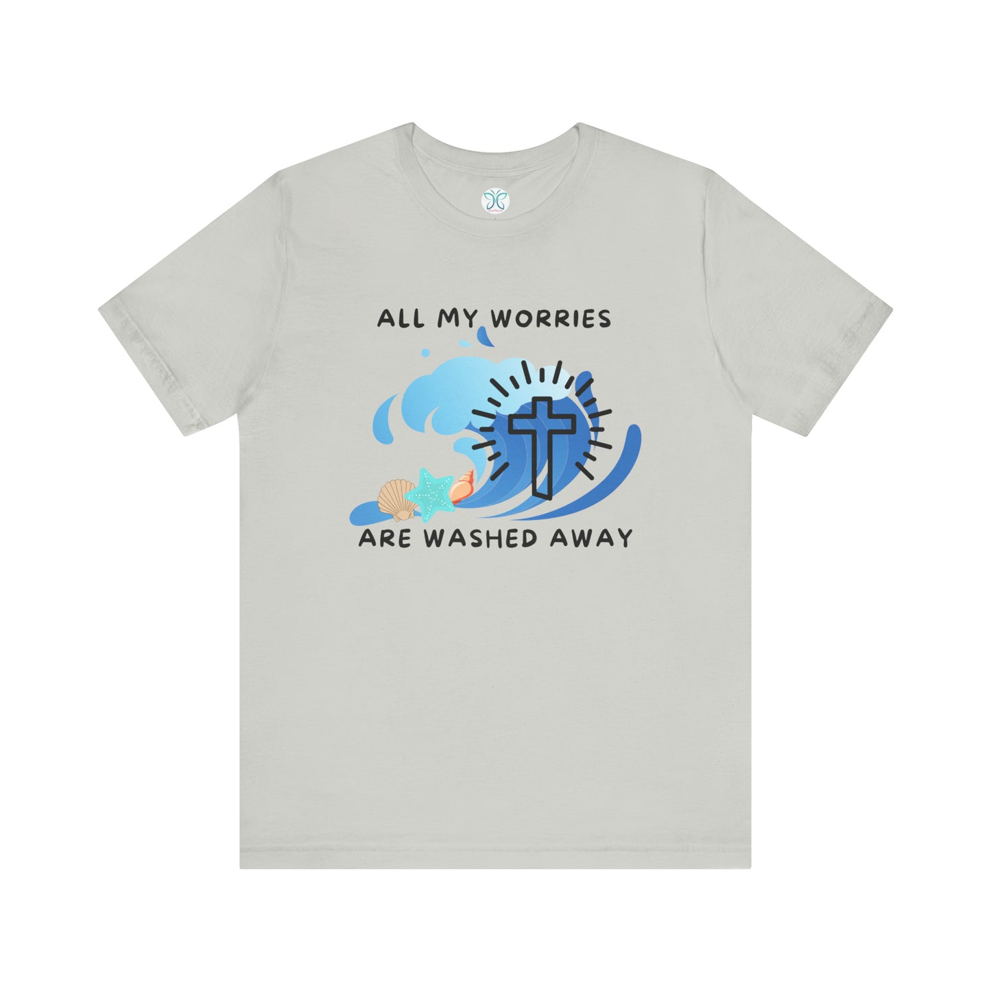 Christ Washed My Worries Away (Beach Theme) - T-Shirt