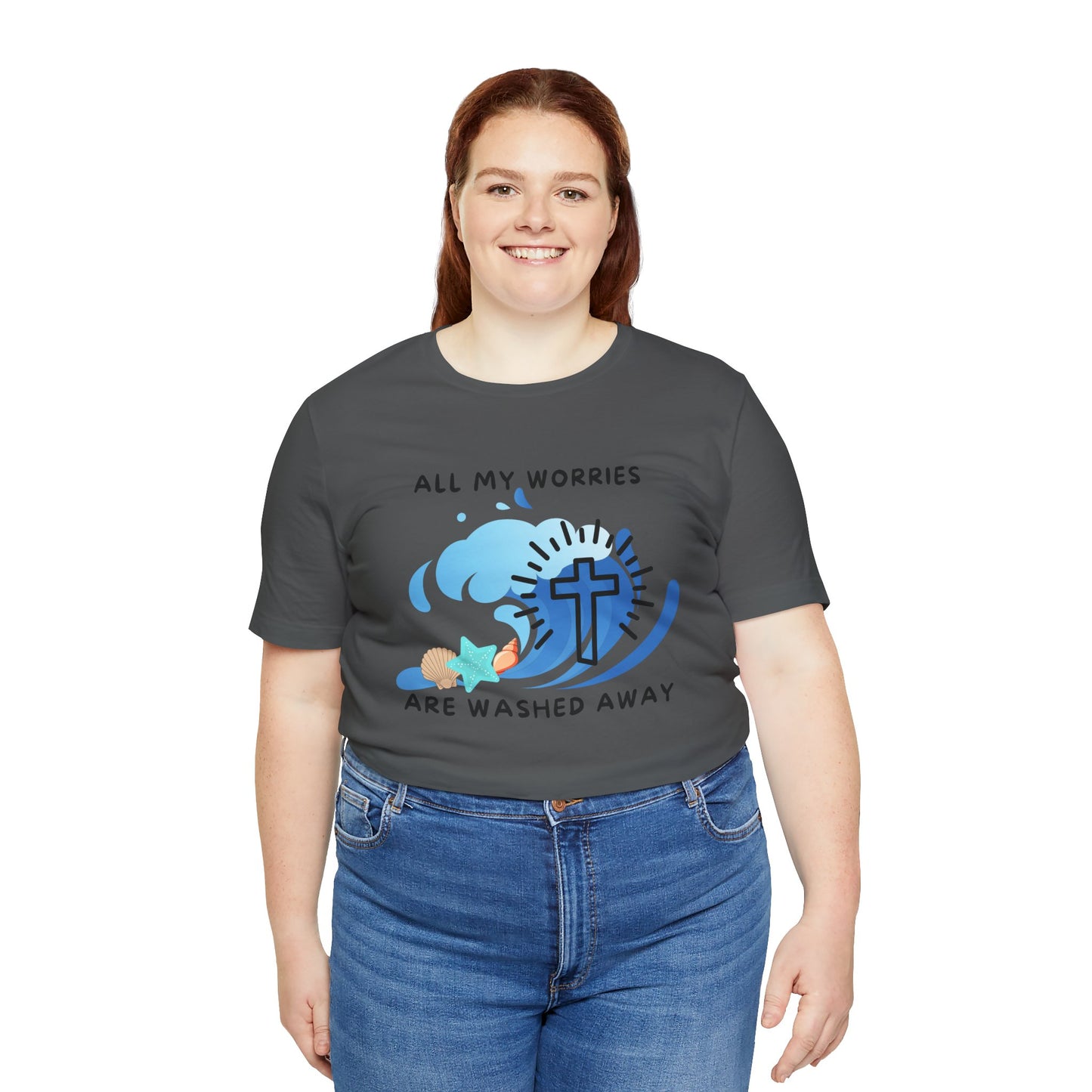 Christ Washed My Worries Away (Beach Theme) - T-Shirt