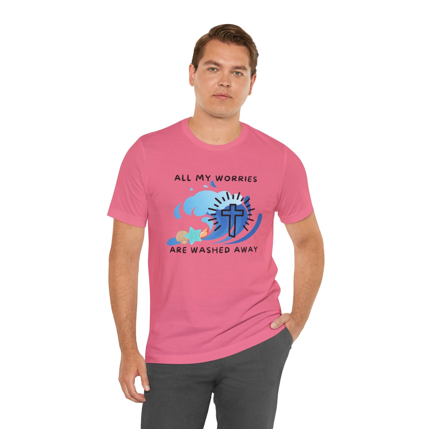 Christ Washed My Worries Away (Beach Theme) - T-Shirt