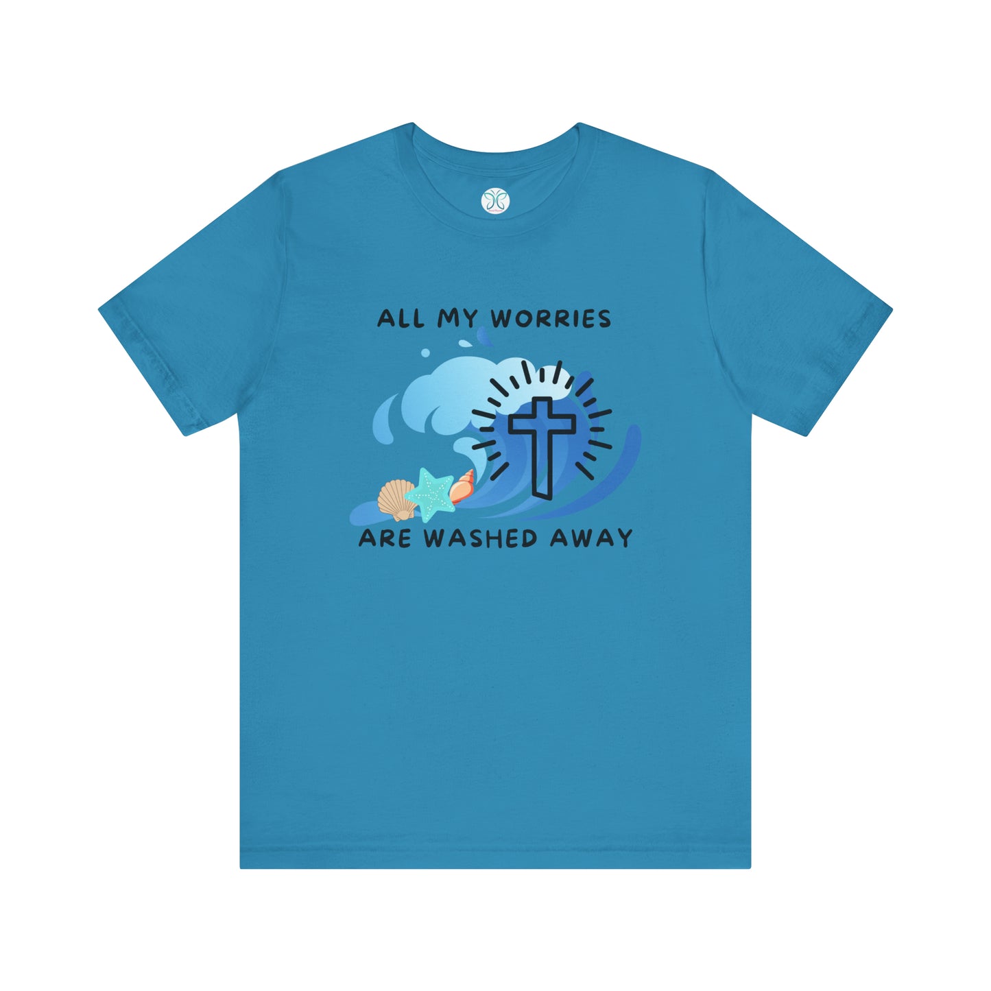 Christ Washed My Worries Away (Beach Theme) - T-Shirt