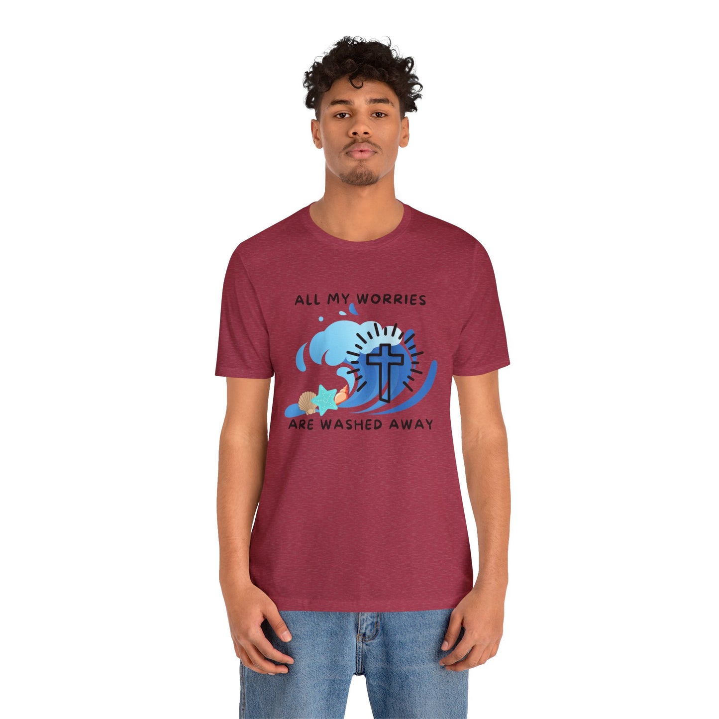 Christ Washed My Worries Away (Beach Theme) - T-Shirt