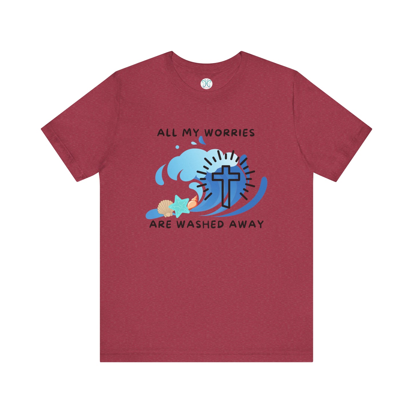 Christ Washed My Worries Away (Beach Theme) - T-Shirt