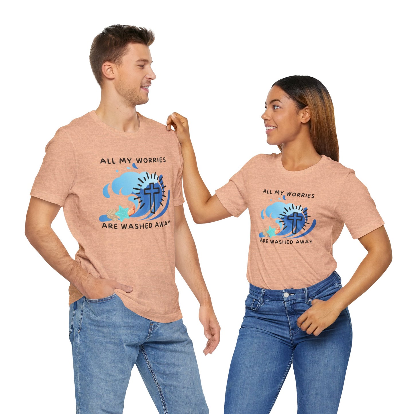 Christ Washed My Worries Away (Beach Theme) - T-Shirt