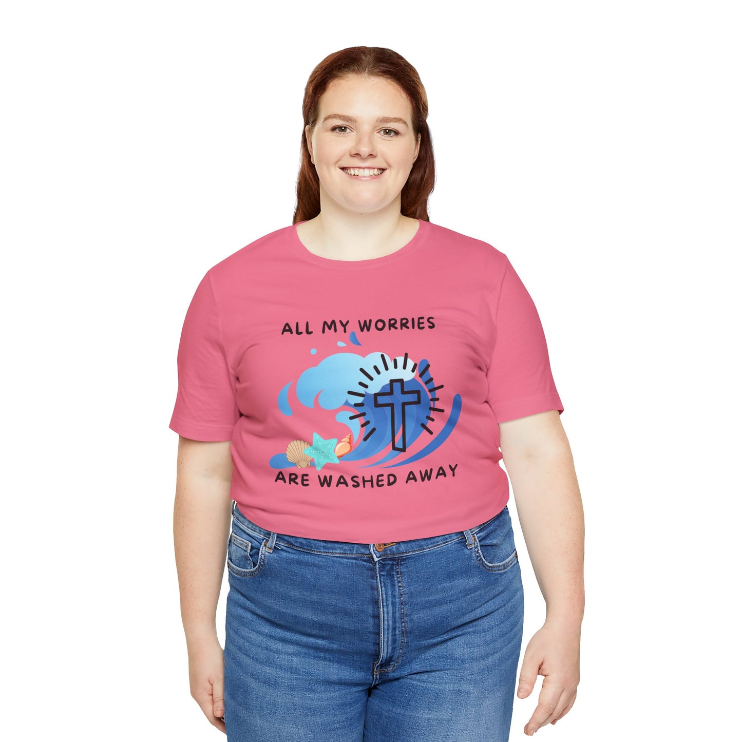 Christ Washed My Worries Away (Beach Theme) - T-Shirt