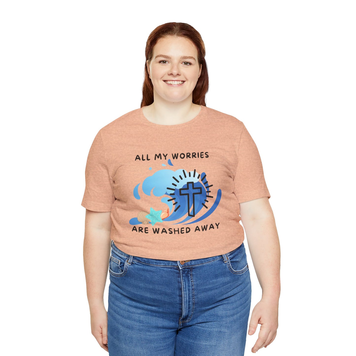 Christ Washed My Worries Away (Beach Theme) - T-Shirt
