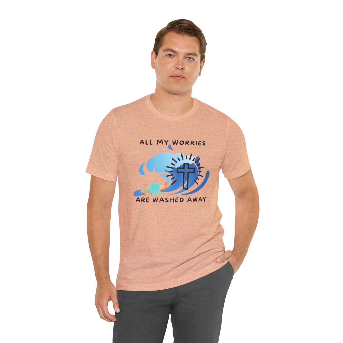 Christ Washed My Worries Away (Beach Theme) - T-Shirt