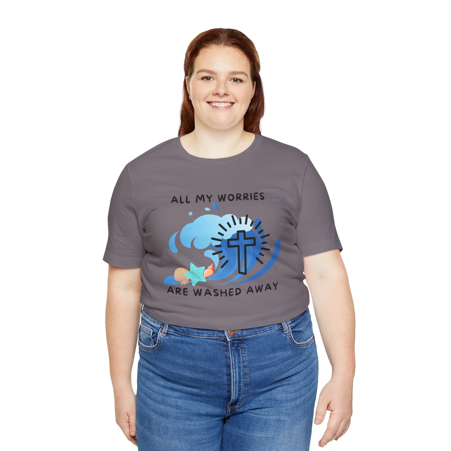 Christ Washed My Worries Away (Beach Theme) - T-Shirt