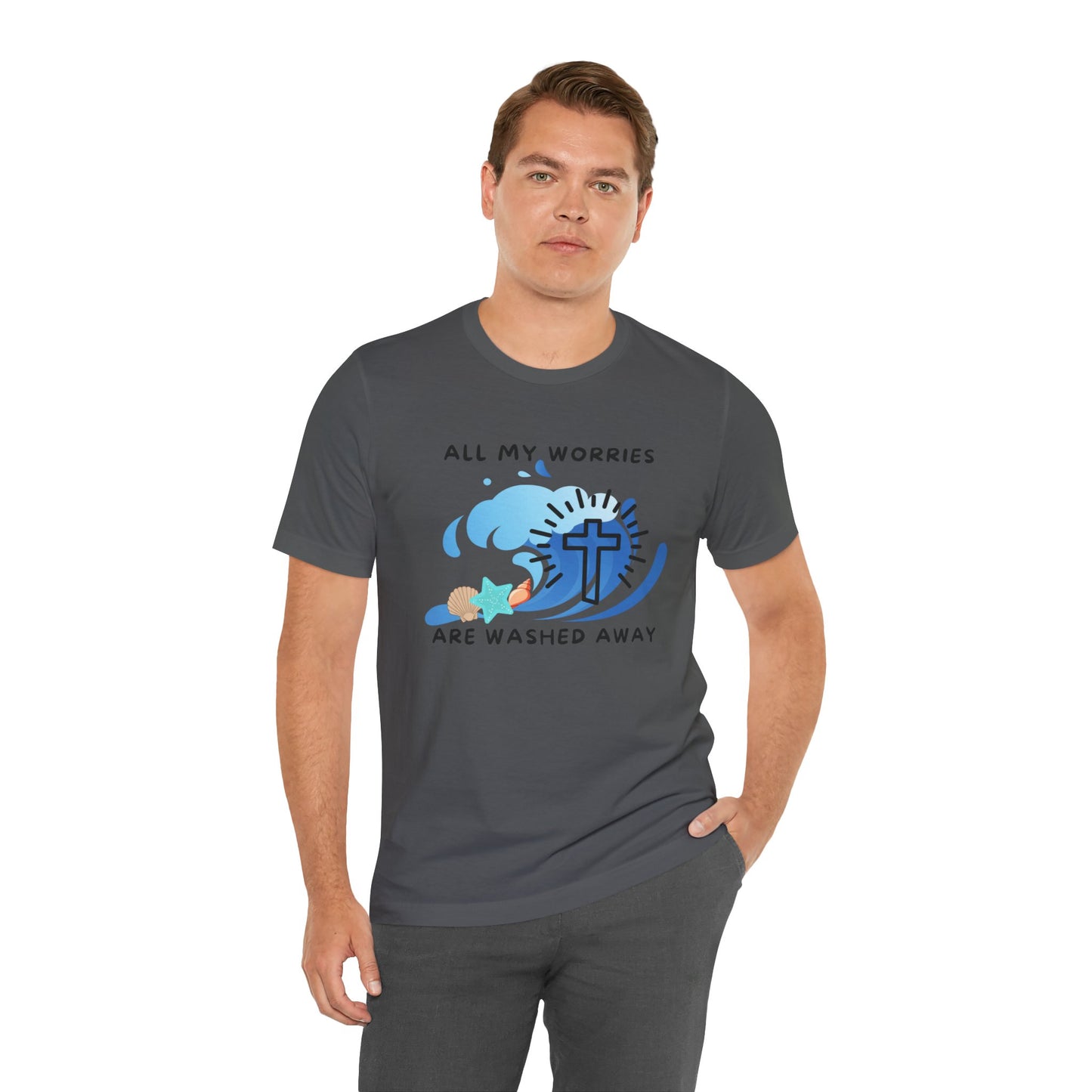 Christ Washed My Worries Away (Beach Theme) - T-Shirt