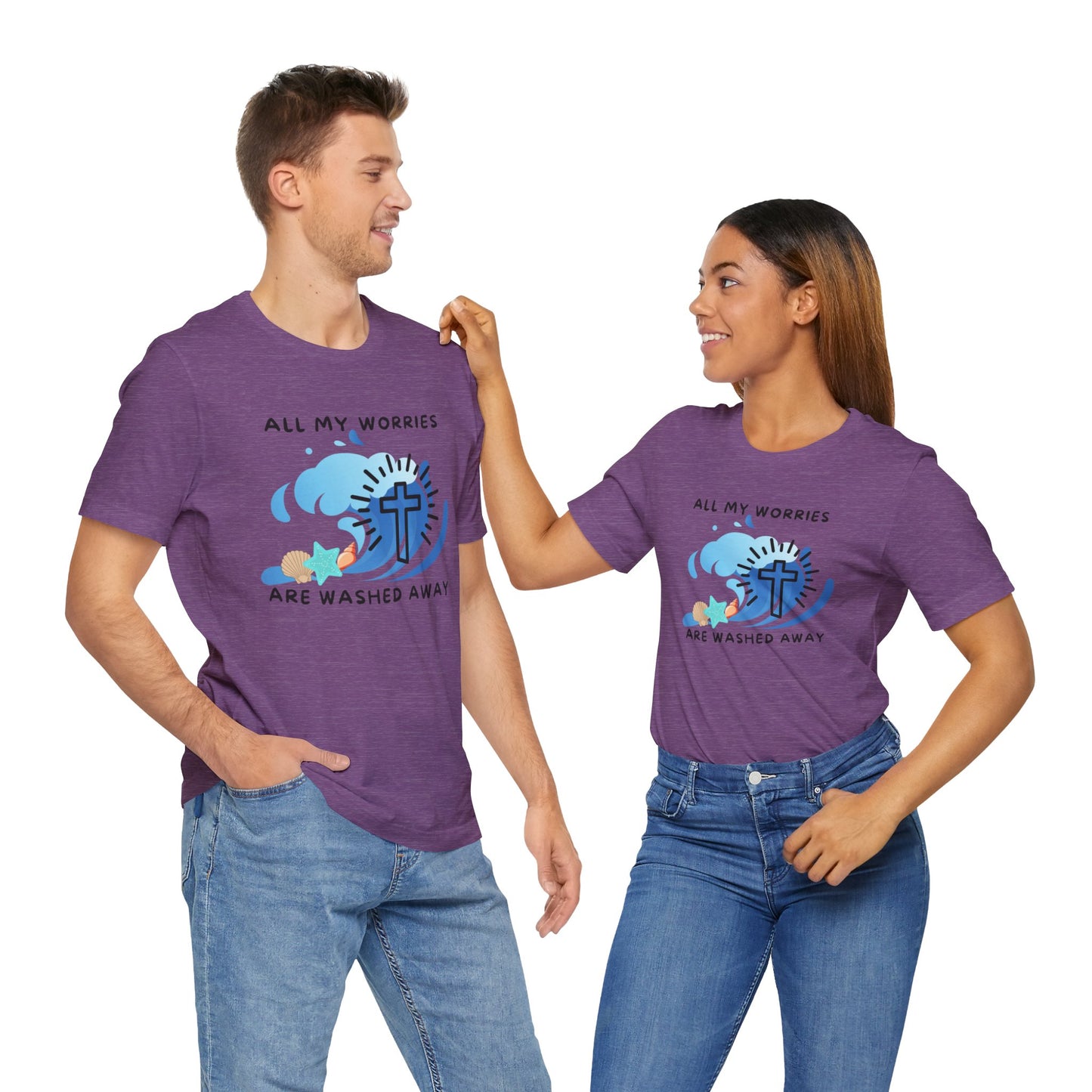 Christ Washed My Worries Away (Beach Theme) - T-Shirt