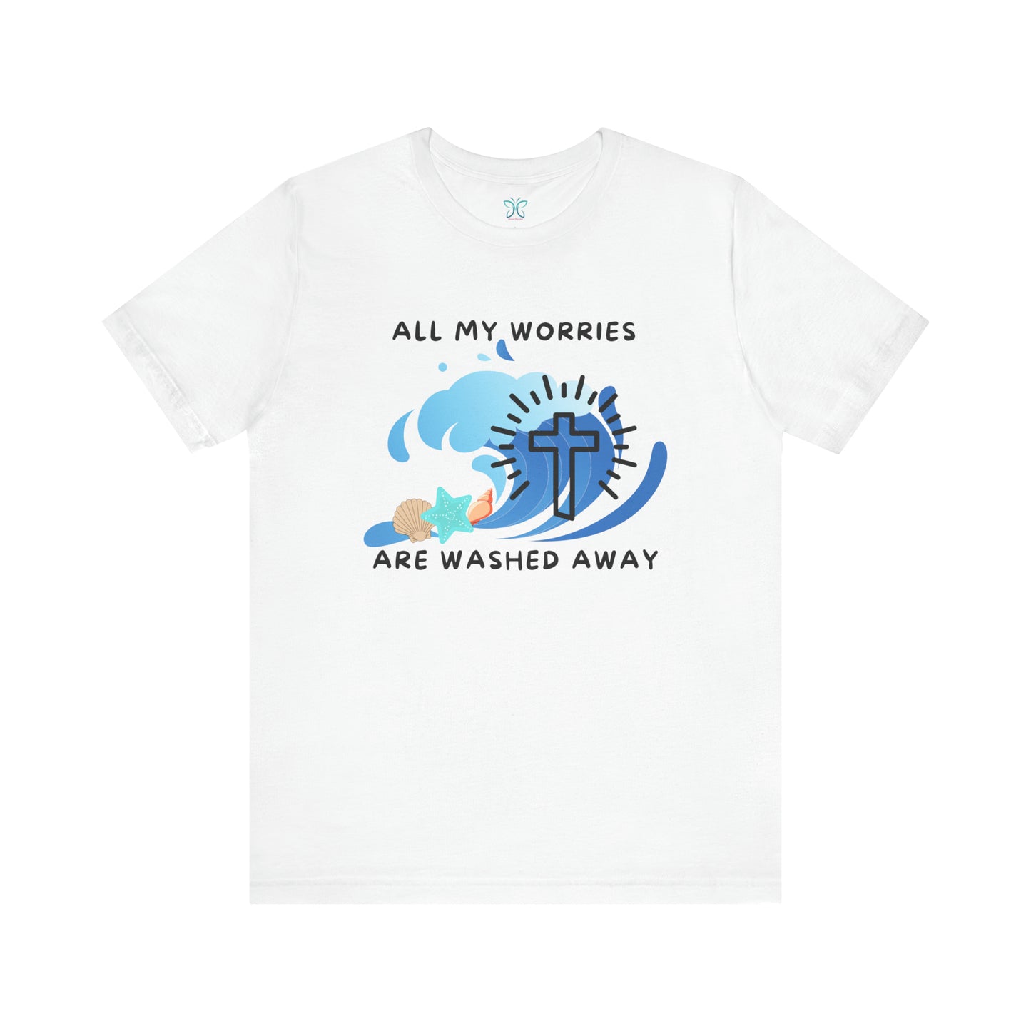 Christ Washed My Worries Away (Beach Theme) - T-Shirt