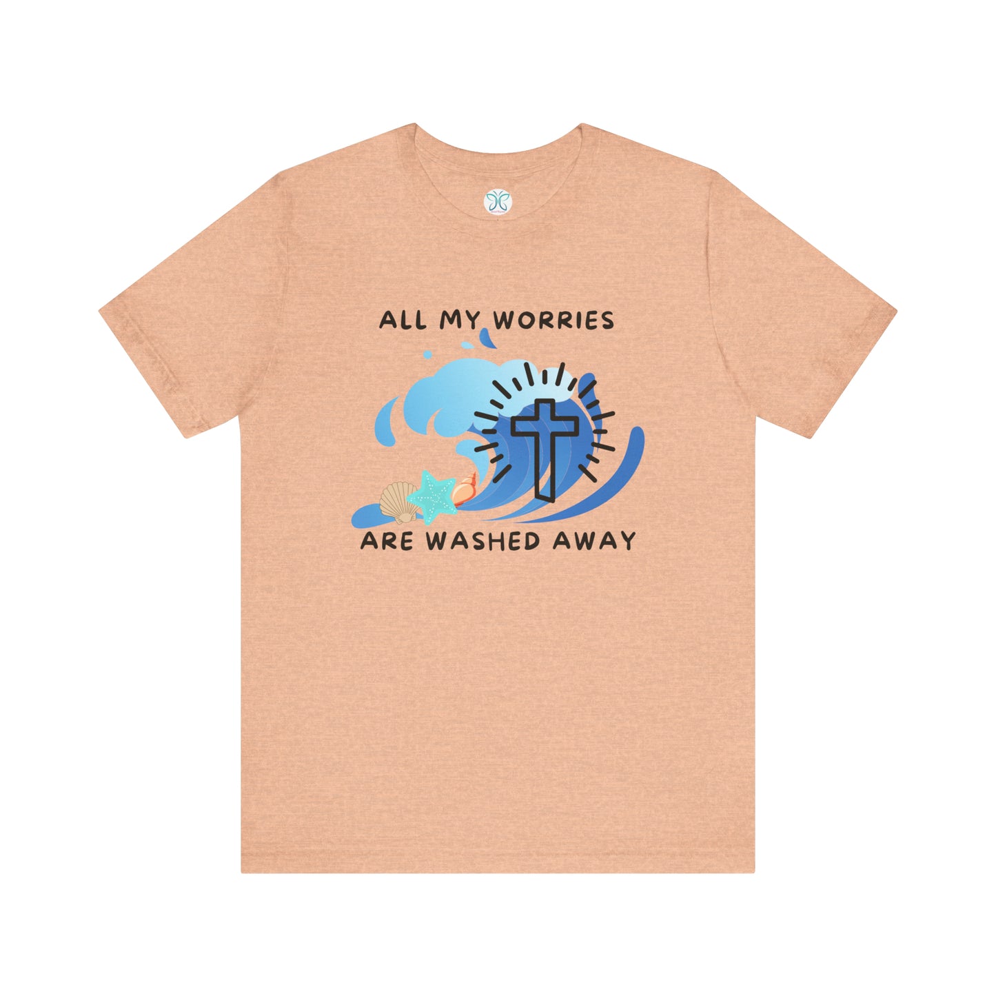 Christ Washed My Worries Away (Beach Theme) - T-Shirt