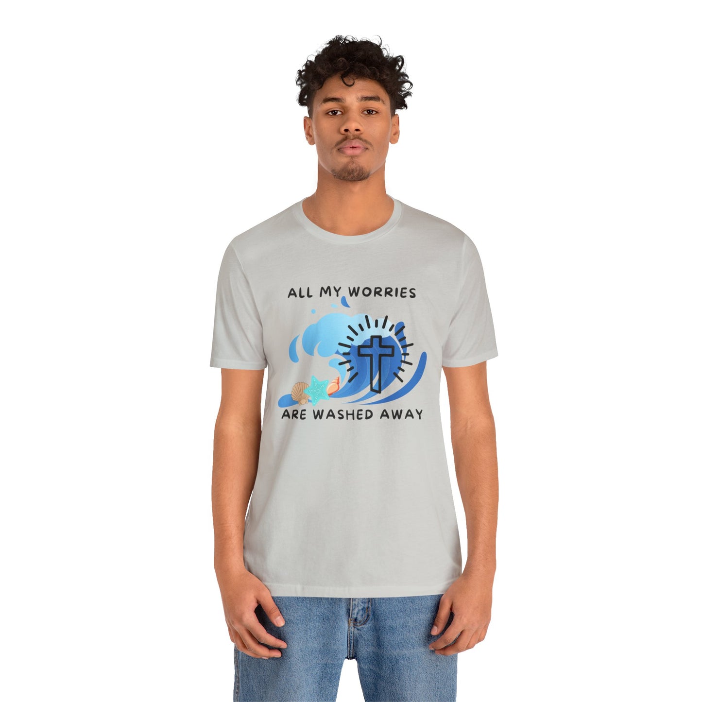 Christ Washed My Worries Away (Beach Theme) - T-Shirt