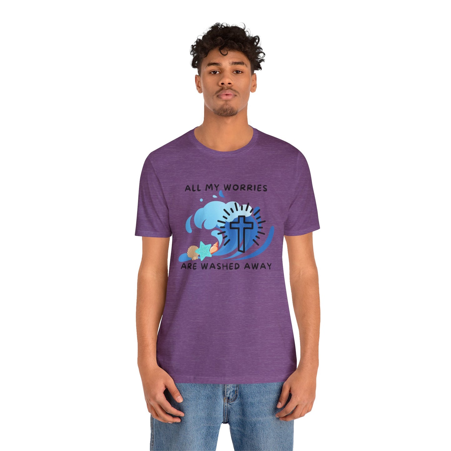 Christ Washed My Worries Away (Beach Theme) - T-Shirt