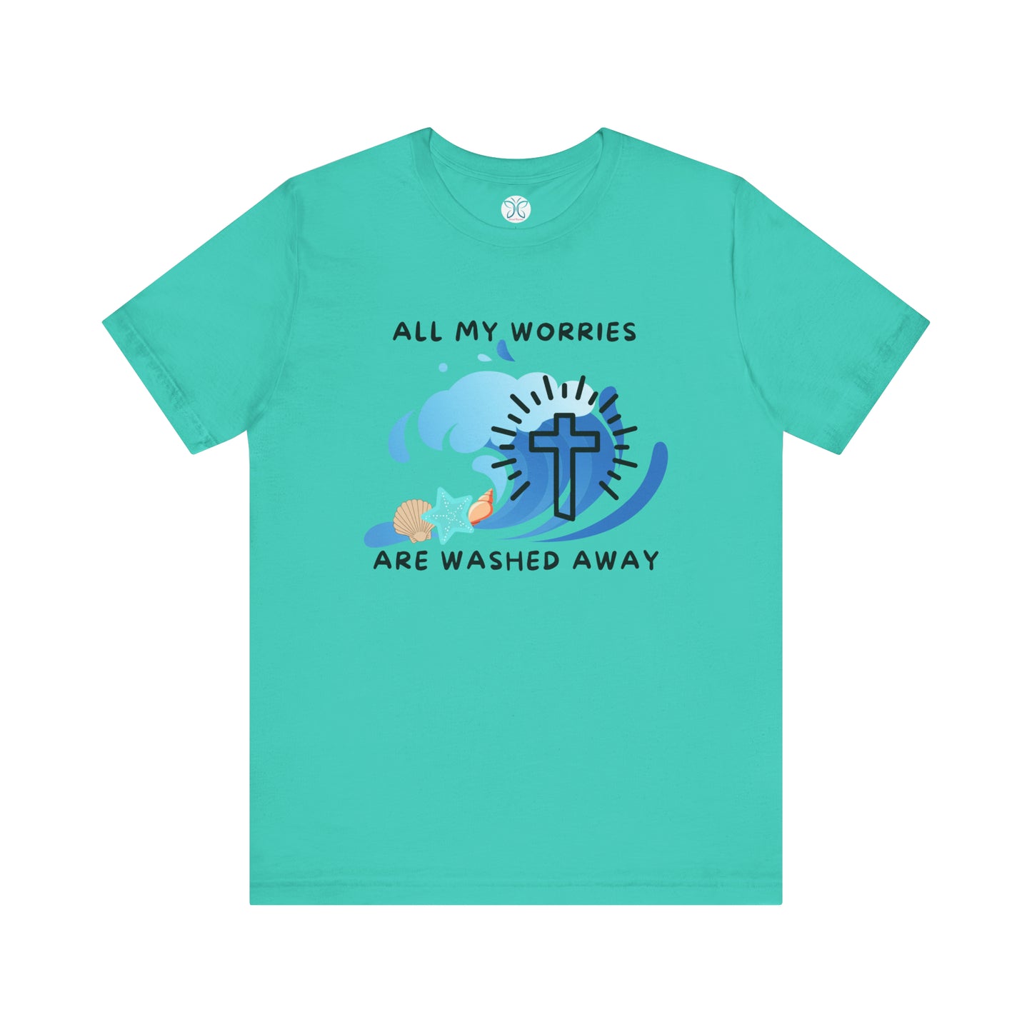 Christ Washed My Worries Away (Beach Theme) - T-Shirt